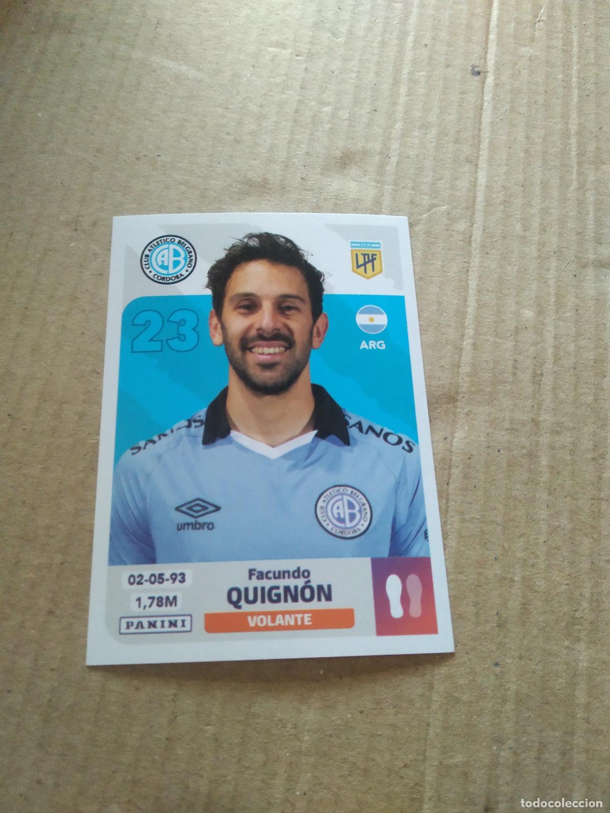 Cromos de F&uacute;tbol: BEL 9 FACUNDO QUIGNON BELGRANO CROMO FUTBOL ARGENTINO PANINI LIGA ARGENTINA 2024