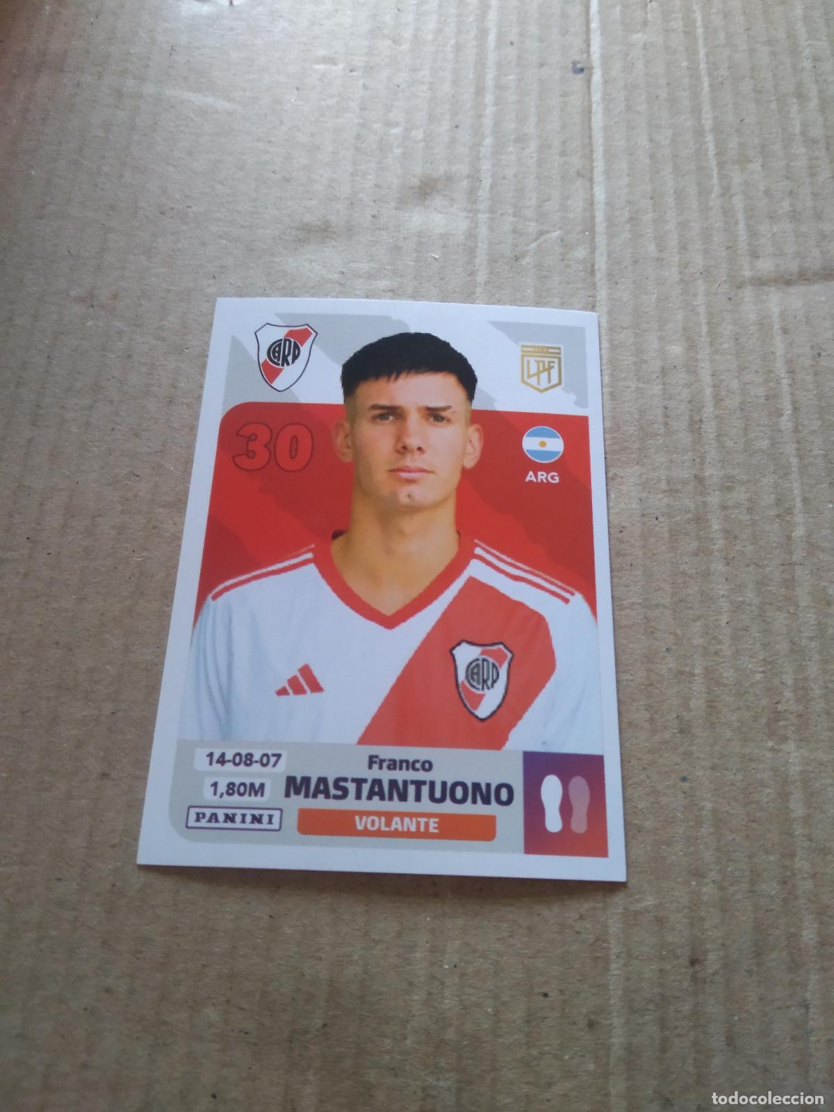 Cromos de F&uacute;tbol: RIV 10 FRANCO MASTANTUONO ROOKIE RIVER PLATE CROMO FUTBOL ARGENTINO PANINI LIGA ARGENTINA 2024