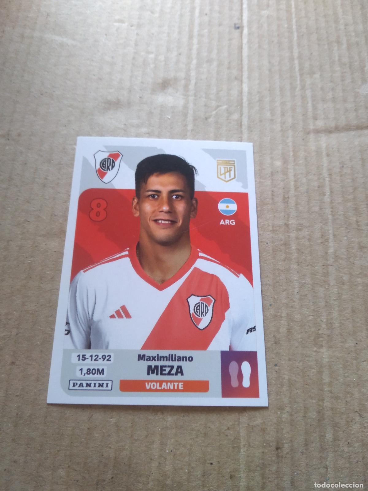 Cromos de F&uacute;tbol: RIV 14 MAXIMILIANO MEZA RIVER PLATE CROMO FUTBOL ARGENTINO PANINI LIGA ARGENTINA 2024