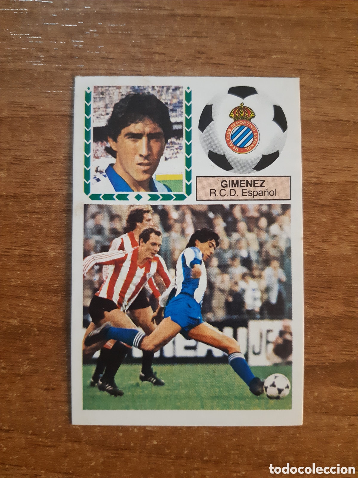 Cromos de F&uacute;tbol: Gim&eacute;nez (Espa&ntilde;ol) Liga 83-84 ESTE. Nunca pegado, NUEVO