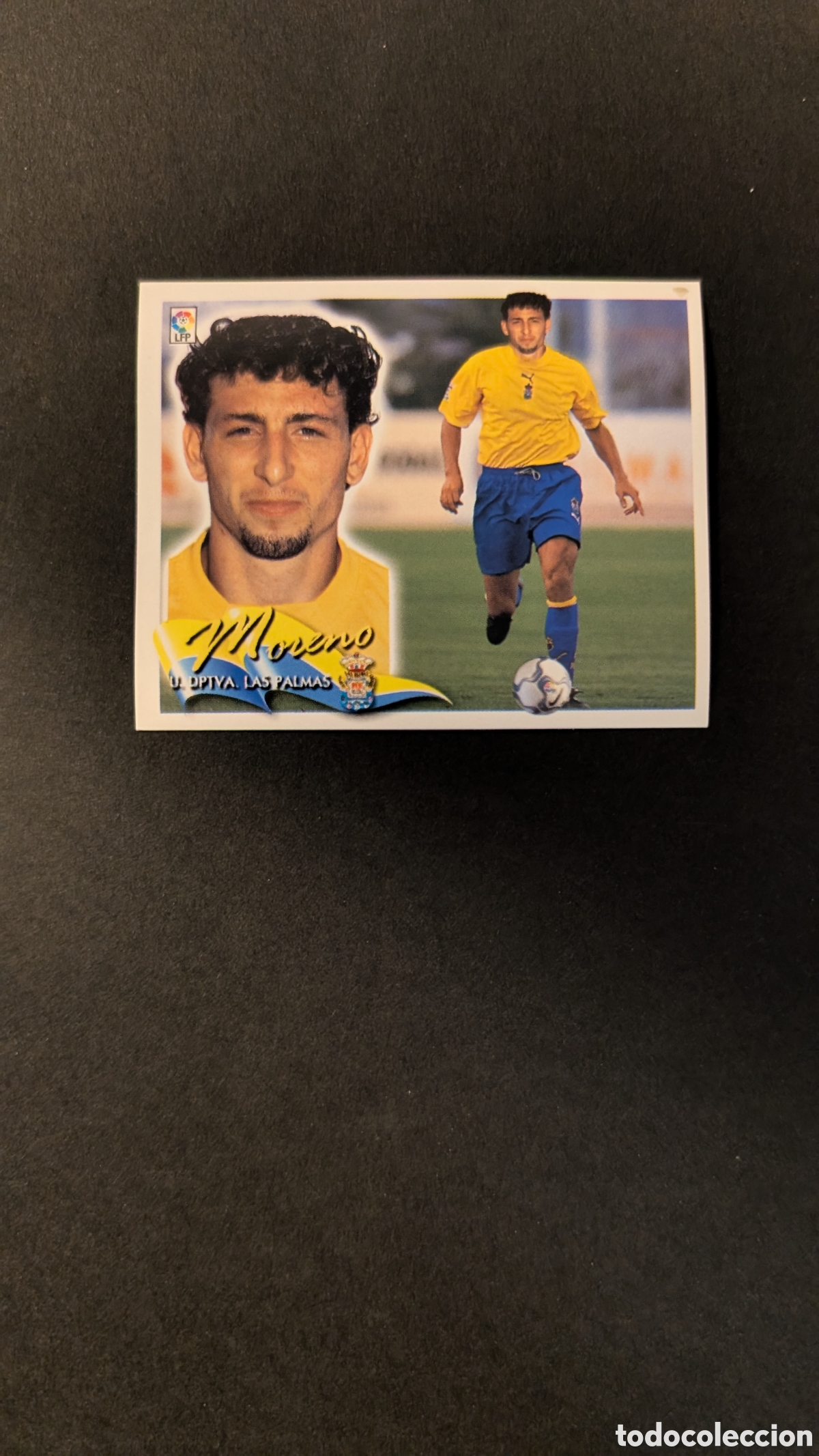 Fu&szlig;ball-Sticker: L5 MORENO LAS PALMAS FICHAJE 15 LIGA ESTE 2000/01 00 01 NUNCA PEGADO SIN PEGAR