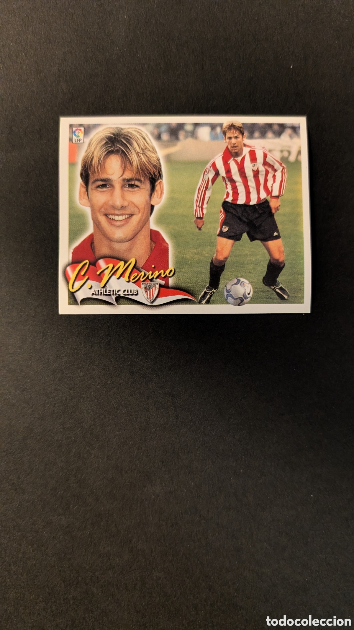 Fu&szlig;ball-Sticker: L5 CARLOS MERINO BILBAO FICHAJE 23 LIGA ESTE 2000/01 00 01 NUNCA PEGADO SIN PEGAR