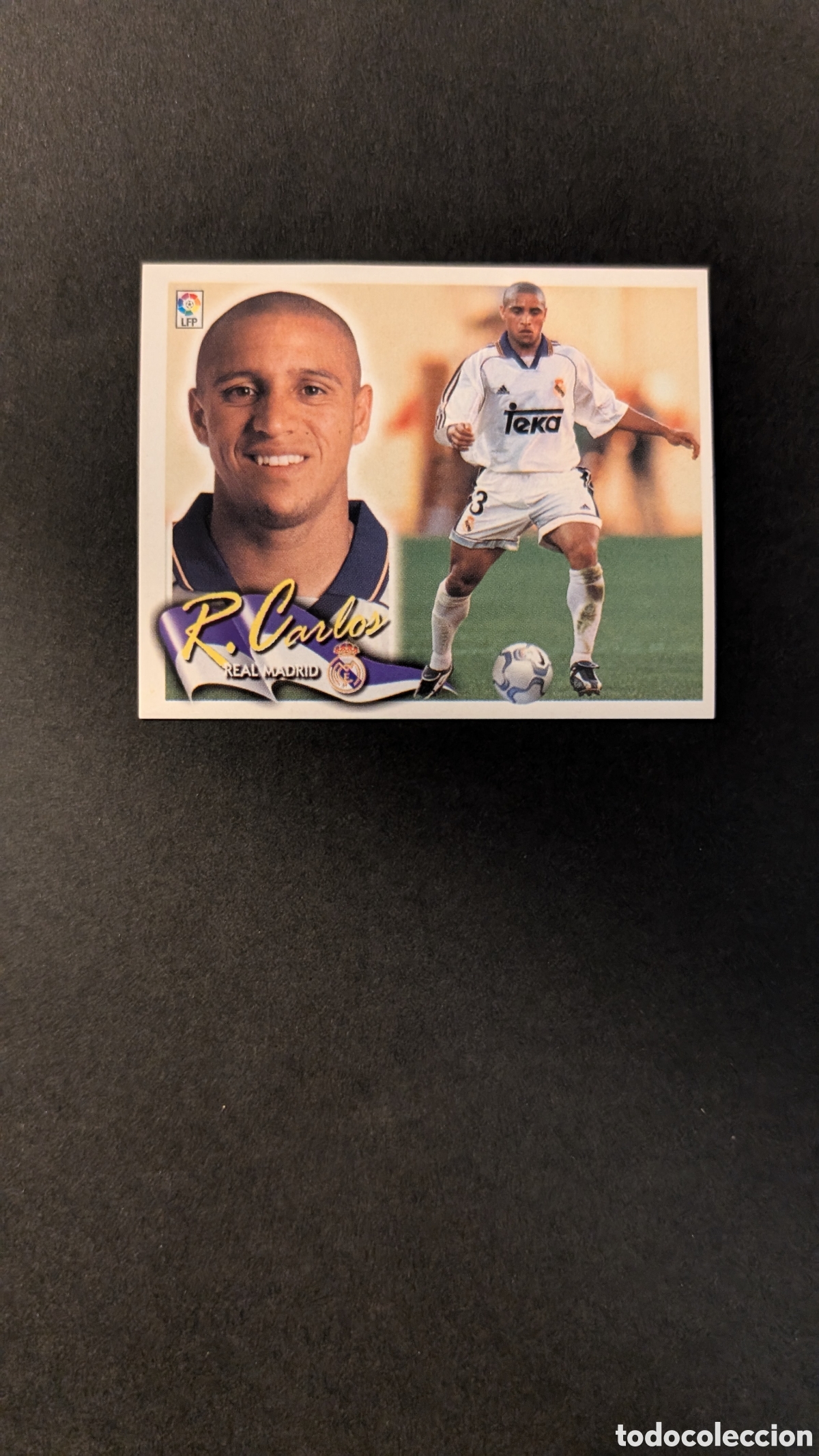 Fu&szlig;ball-Sticker: L5 ROBERTO CARLOS REAL MADRID LIGA ESTE 2000/01 00 01 NUNCA PEGADO SIN PEGAR