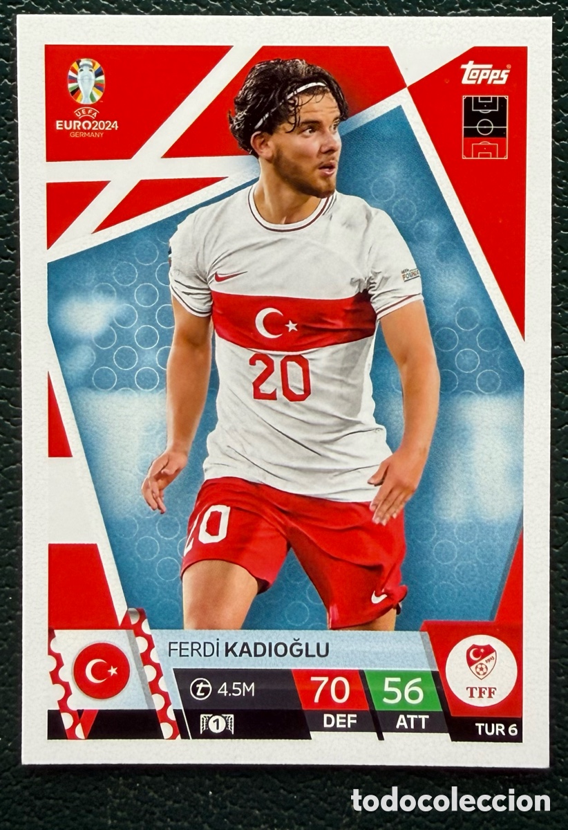 Fu&szlig;ball-Sticker: TUR 6 FERDI KADIOGLU TURQUIA FICHAS ALBUM TOPPS UEFA EURO 2024 MATCH ATTAX