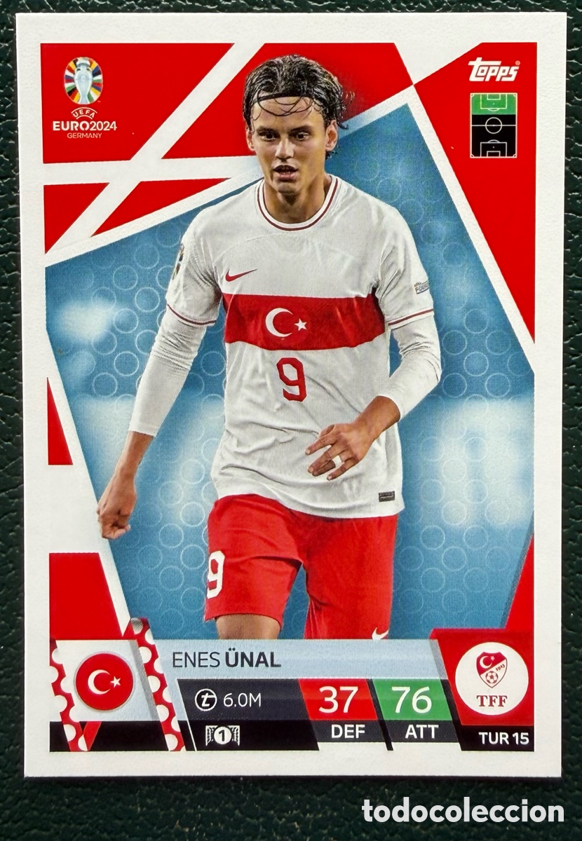 Cartes &agrave; collectionner de Football: TUR 15 ENES UNAL TURQUIA FICHAS ALBUM TOPPS UEFA EURO 2024 MATCH ATTAX