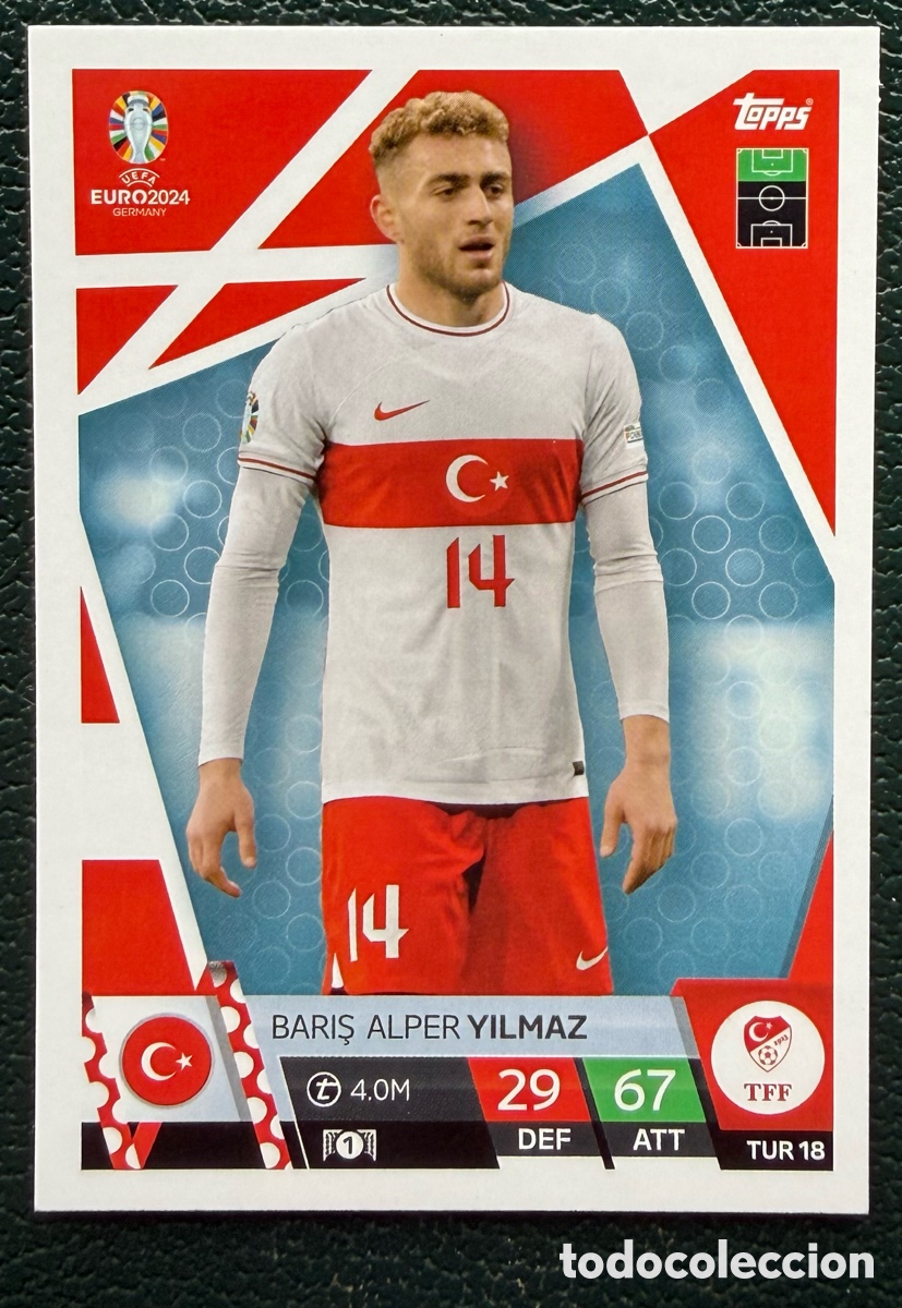 Fu&szlig;ball-Sticker: TUR 18 BARIS ALPER YILMAZ TURQUIA FICHAS ALBUM TOPPS UEFA EURO 2024 MATCH ATTAX