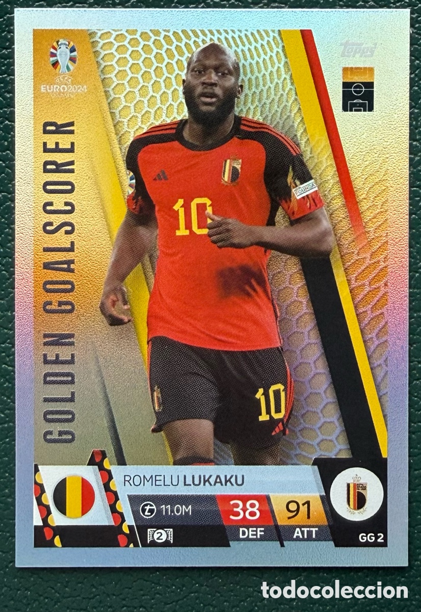 Fu&szlig;ball-Sticker: GG 2 ROMELU LUKAKU BELGICA GOLDEN GOALSCORER FICHAS ALBUM TOPPS UEFA EURO 2024 MATCH ATTAX