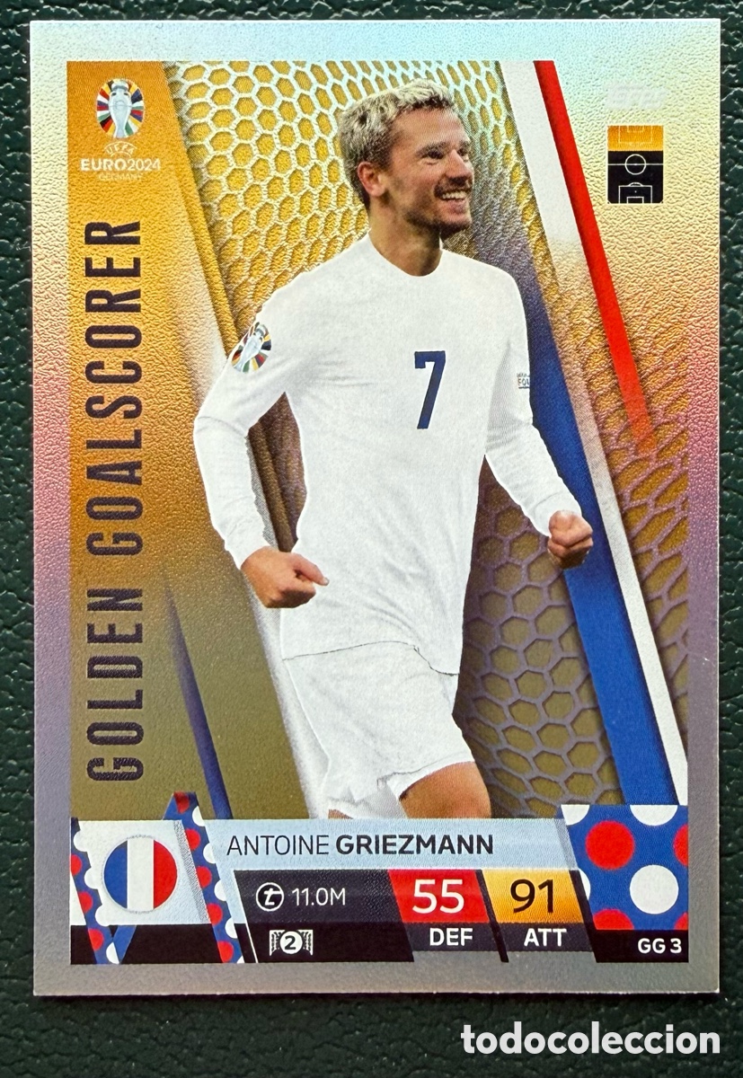 Fu&szlig;ball-Sticker: GG 3 ANTOINE GRIEZMANN FRANCIA GOLDEN GOALSCORER FICHAS ALBUM TOPPS UEFA EURO 2024 MATCH ATTAX