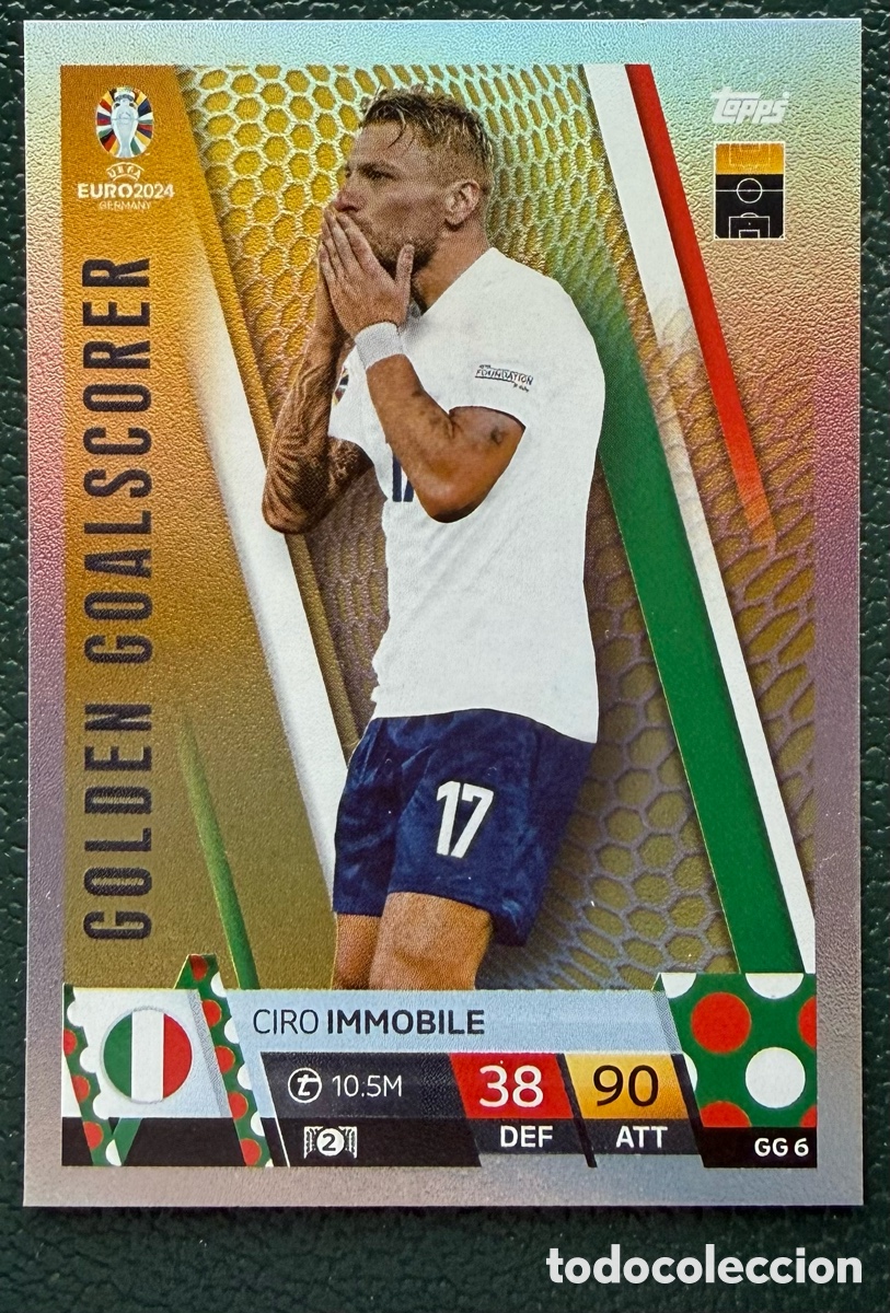 Cromos de F&uacute;tbol: GG 6 CIRO INMOBILE ITALIA GOLDEN GOALSCORER FICHAS ALBUM TOPPS UEFA EURO 2024 MATCH ATTAX