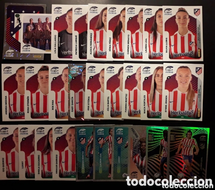 Cromos de F&uacute;tbol: 28 CROMOS AT MADRID LIGA F FEMENINA 2025 2026 25 26 PANINI EQUIPO COMPLETO ESPECIALES Y 2 PREMIUM