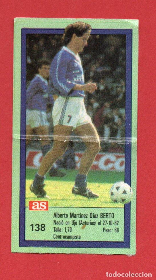 Cromos de Futebol: AS 89 90 BERTO N&ordm; 138 DEL OVIEDO AS 1989 1990 SIN PEGAR