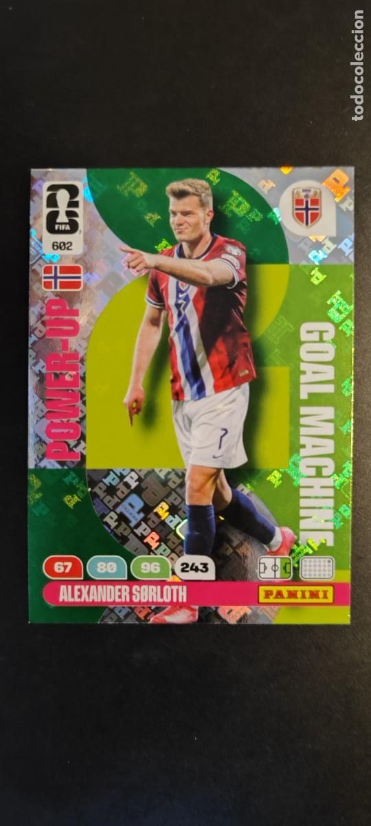 Cromos de F&uacute;tbol: ADRENALYN XL FIFA WORLD CUP 2026 CARD POWER-UP SORLOTH NORUEGA # 602 PANINI