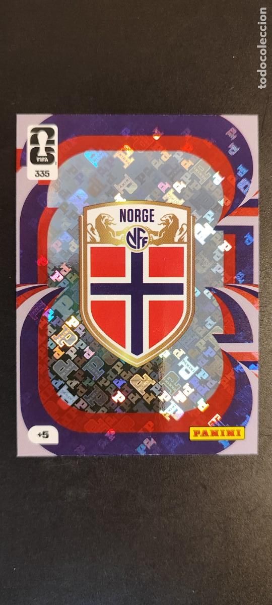 Cromos de F&uacute;tbol: ADRENALYN XL FIFA WORLD CUP 2026 CARD ESCUDO NORUEGA # 335 PANINI
