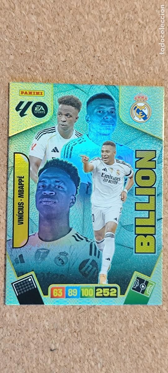 Football Stickers: ADRENALYN XL LA LIGA 25/26 CARD BILLION VINICIUS/MBAPPE REAL MADRID # PANINI