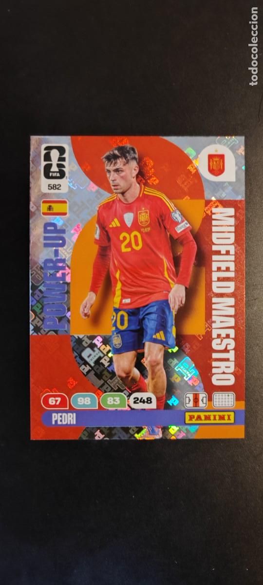 Football Stickers: ADRENALYN XL FIFA WORLD CUP 2026 CARD POWER-UP PEDRI ESPA&Ntilde;A # 582 PANINI