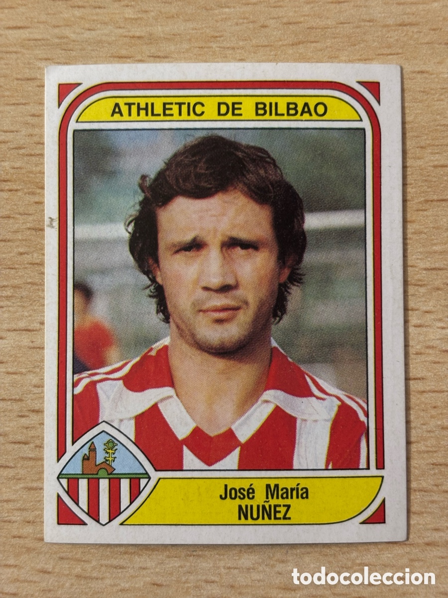 Cromos de F&uacute;tbol: # 9 N&uacute;&ntilde;ez Athletic Club de Bilbao Futbol 84 Panini sin pegar