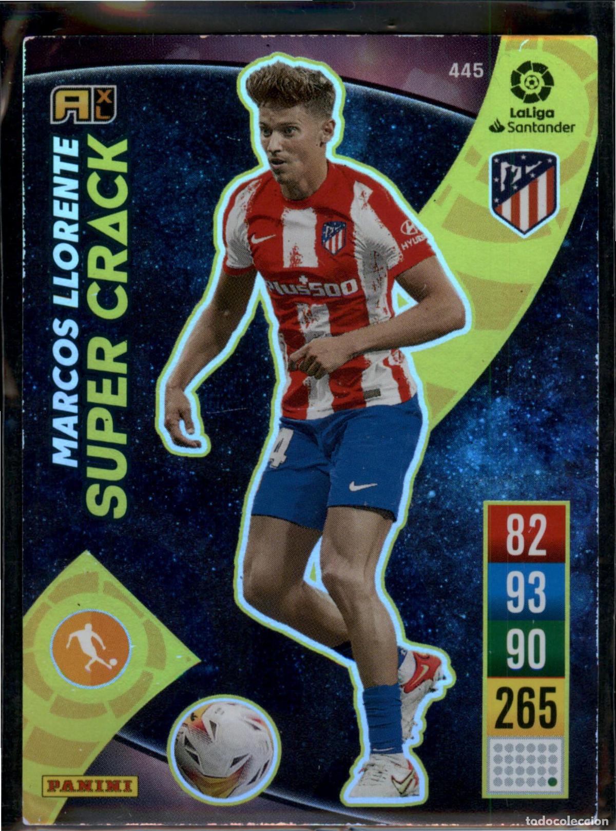 Figurine di Calcio: Marcos Llorente Super Crack N&ordm; 445 Atl&eacute;tico de Madrid Santander Adrenalyn XL 2021 2022 Panini 21 22
