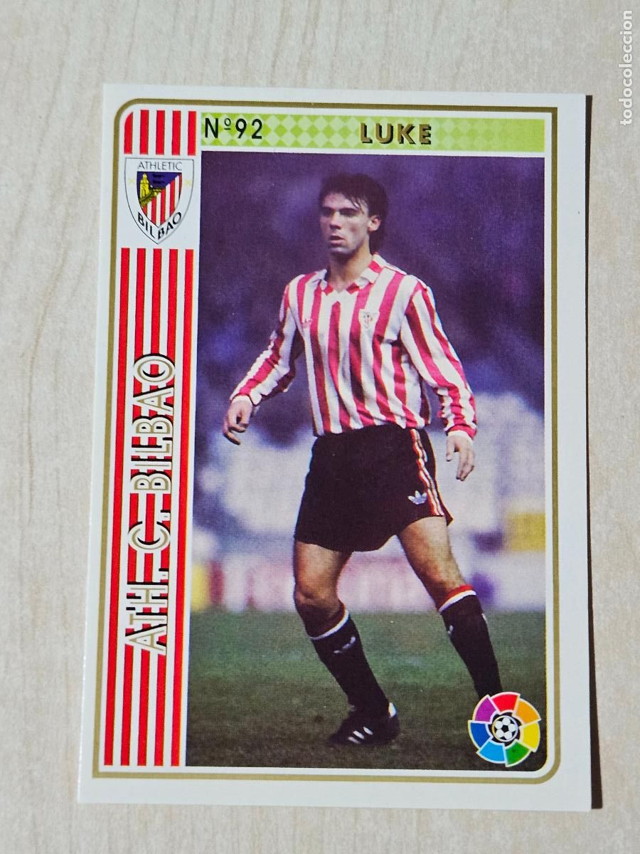 Football Stickers: N&ordm; 92 LUKE - LAS FICHA DE LA LIGA MUNDICROMO 94 95 - ATHLETIC DE BILBAO