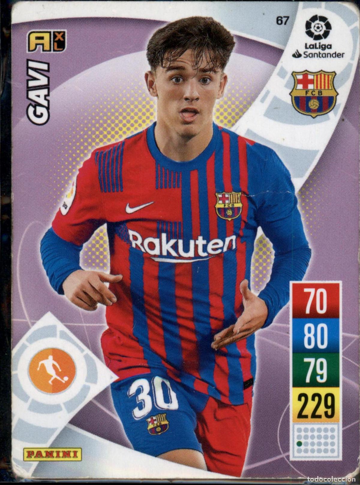 Fu&szlig;ball-Sticker: Gavi N&ordm; 67 Bar&ccedil;a (Barcelona) LaLiga Santander Adrenalyn XL 2021 2022 Panini 21 22