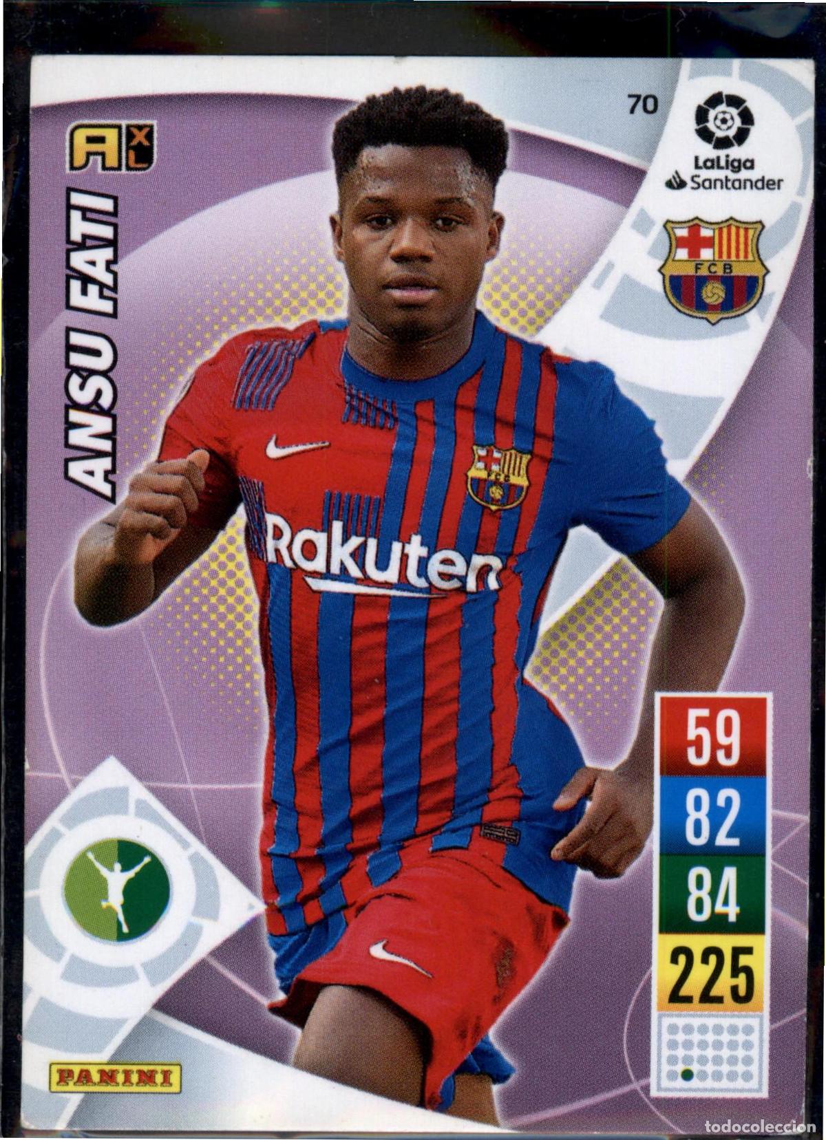 Cartes &agrave; collectionner de Football: Ansu Fati N&ordm; 70 Bar&ccedil;a (Barcelona) LaLiga Santander Adrenalyn XL 2021 2022 Panini 21 22