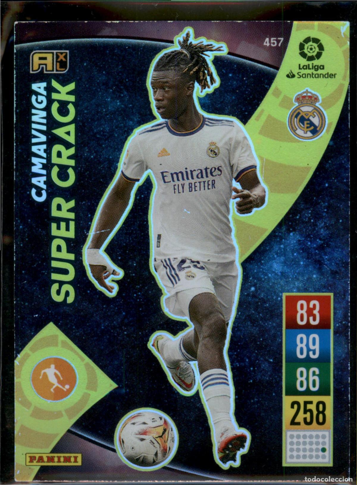 Figurine di Calcio: Camavinga Super Crack N&ordm; 457 Real Madrid Santander Adrenalyn XL 2021 2022 Panini 21 22