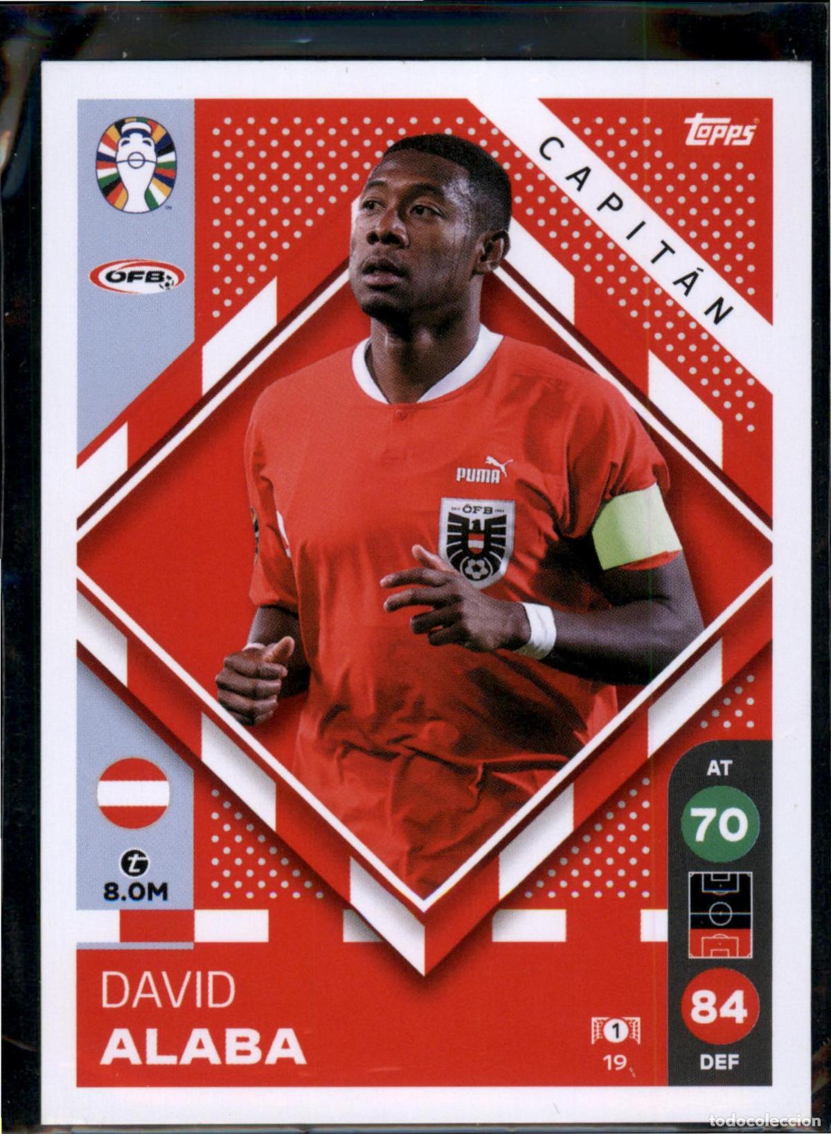 Figurine di Calcio: Alaba Capit&aacute;n N&ordm; 19 Austria Euro 2024 LIDL Topps Match Attax Eurocopa 24