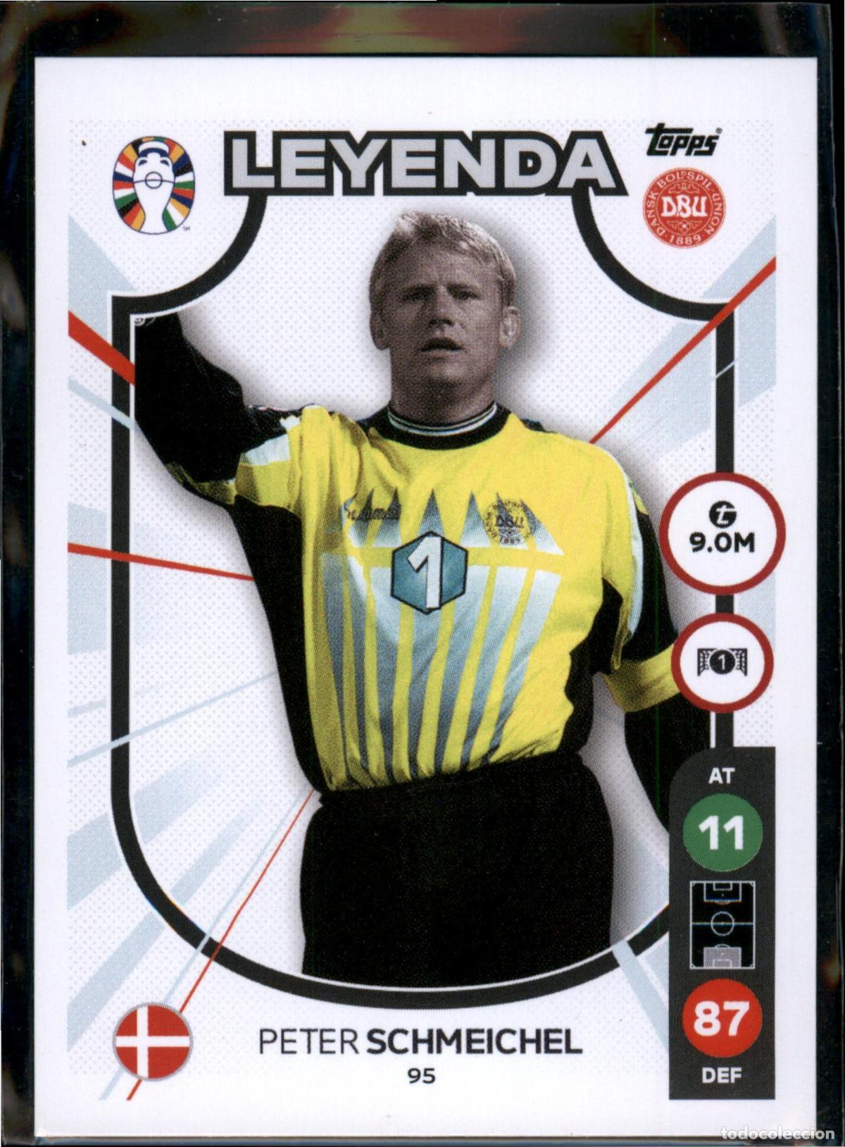 Cromos de F&uacute;tbol: Schmeichel Leyenda N&ordm; 95 Dinamarca Euro 2024 LIDL Topps Match Attax Eurocopa 24