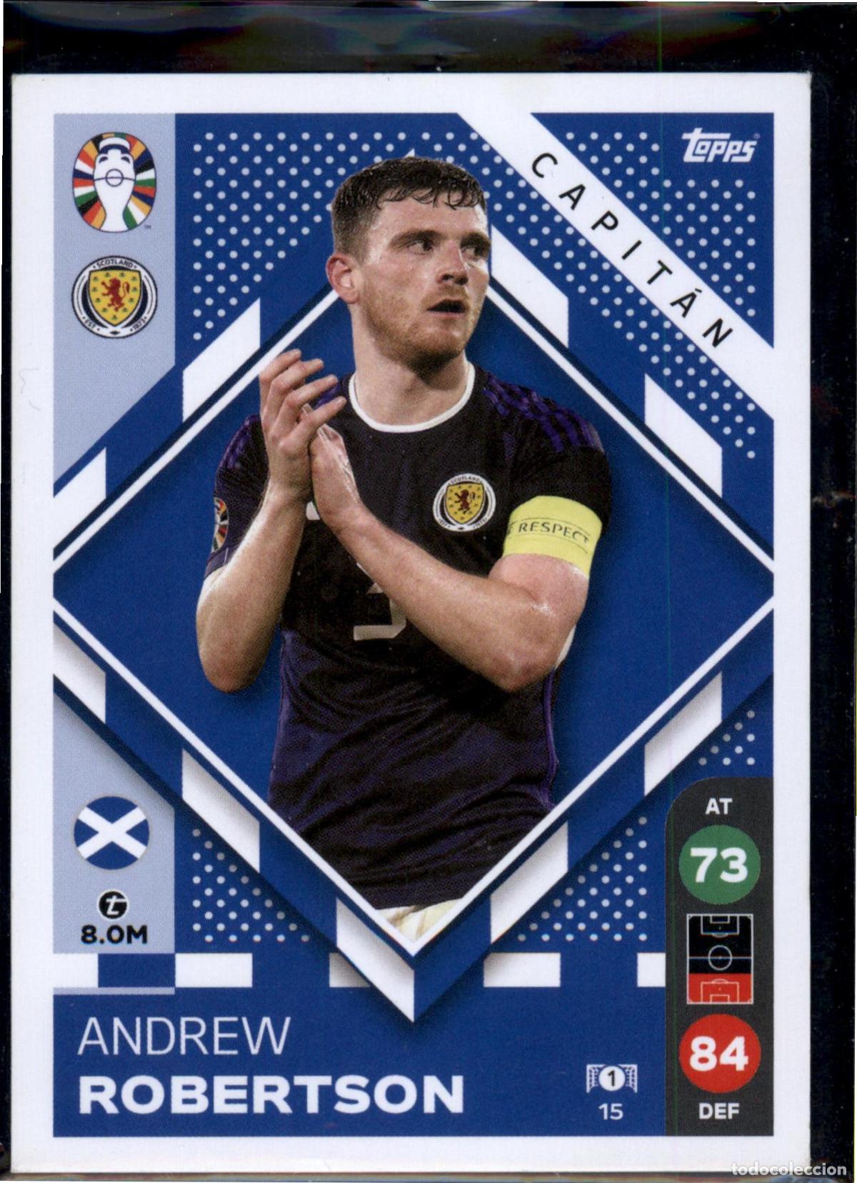 Figurine di Calcio: Andrew Robertson N&ordm; 15 Esocia Euro 2024 LIDL Topps Match Attax Eurocopa 24