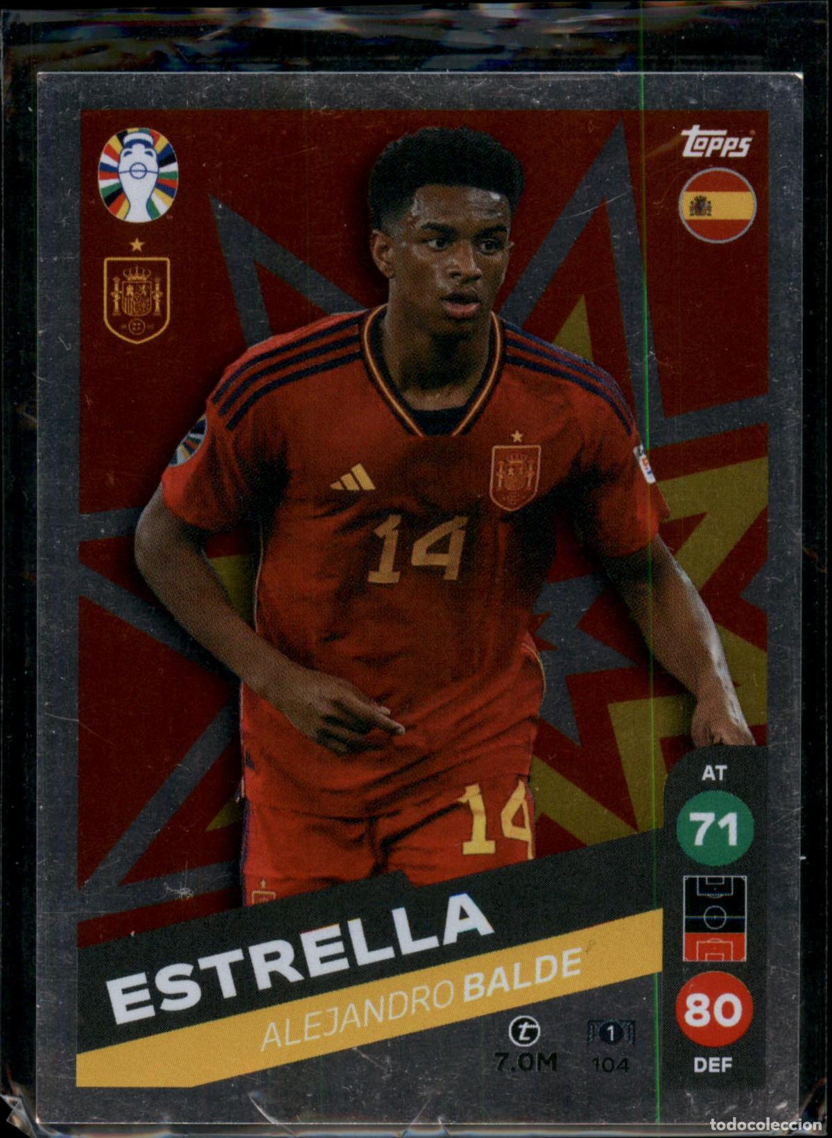 Cromos de F&uacute;tbol: Alejandro Balde Estrella N&ordm; 104 Espa&ntilde;a Euro 2024 LIDL Topps Match Attax Eurocopa 24