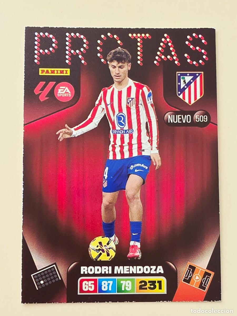 Cromos de F&uacute;tbol: 509 Rodri Mendoza, Atl&eacute;tico de Madrid, Nuevo Protas, Panini Adrenalyn XL Liga 2025 2026 25 26