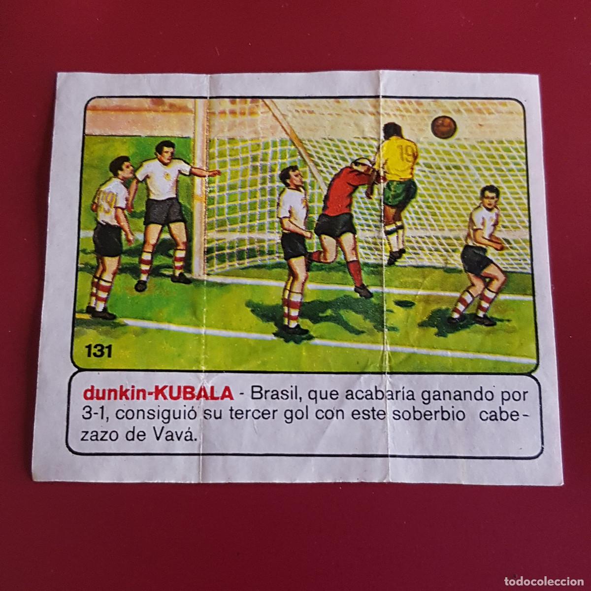 Fu&szlig;ball-Sticker: DUNKIN - KUBALA TE ENSE&Ntilde;A A JUGAR - 131 VAVA - NUNCA PEGADO
