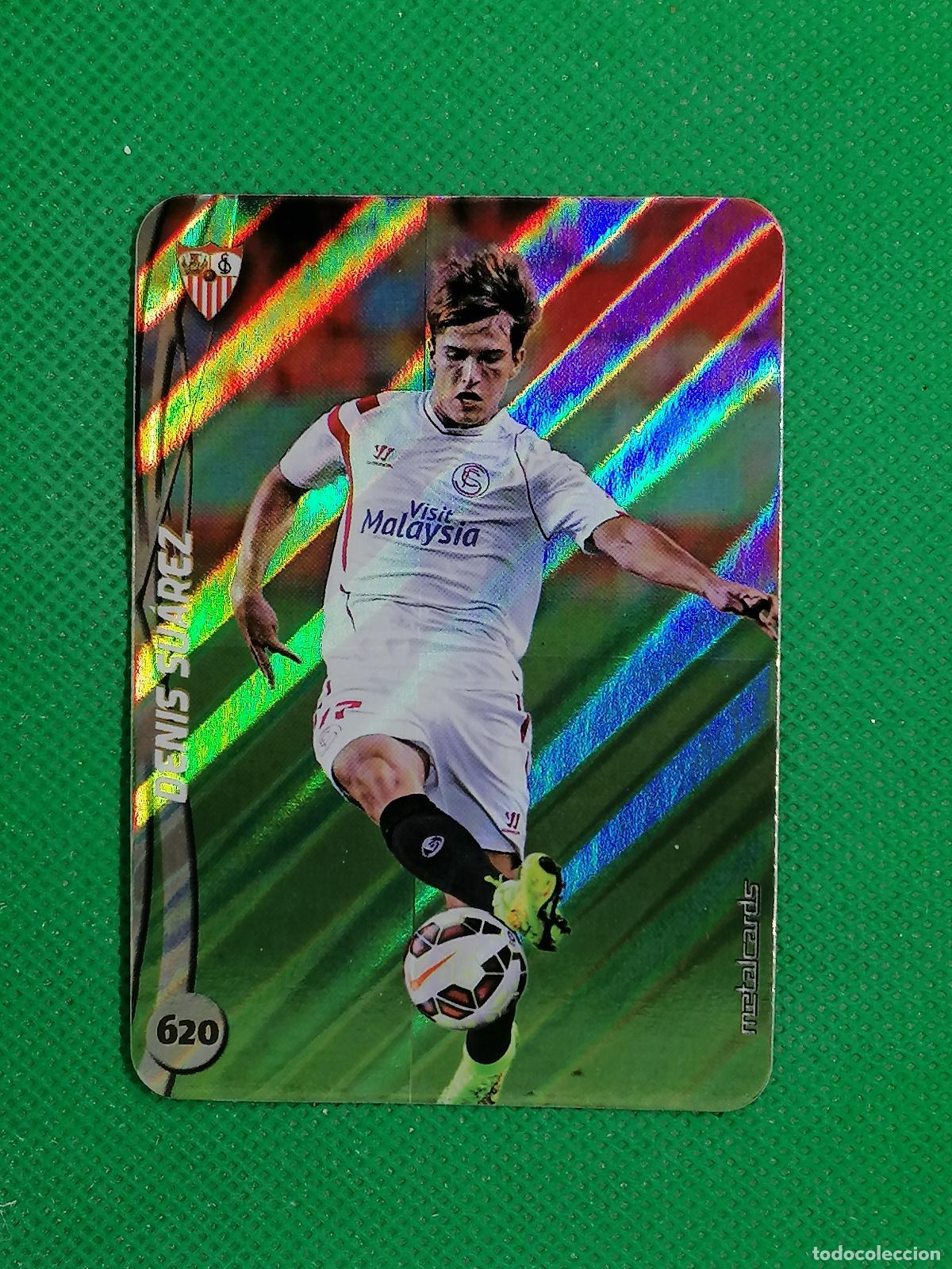 Cromos de F&uacute;tbol: 620 DENIS SUAREZ SEVILLA METALCARDS ⚽ MUNDICROMO FICHAS DE LA LIGA 14 15 2024 2015 ⚽