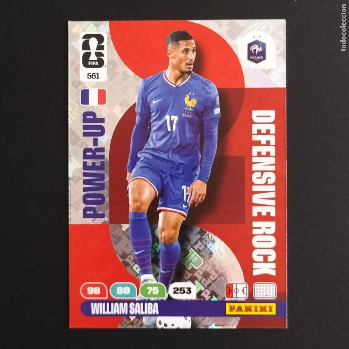 Fu&szlig;ball-Sticker: 561 WILLIAM SALIBA DEFENSIVE ROCK FRANCIA CROMOS ADRENALYN XL MUNDIAL 26 2026 FIFA WORLD CUP PANINI