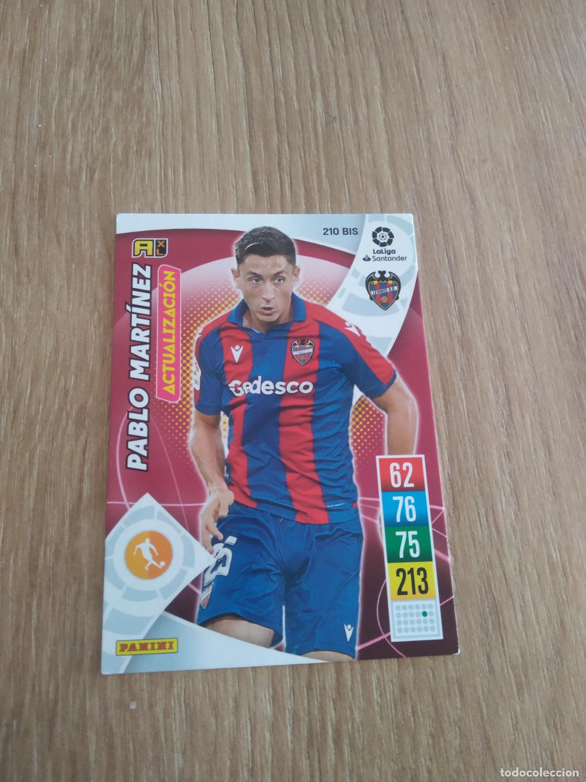 Cromos de F&uacute;tbol: 210 BIS PABLO MARTINEZ LEVANTE CROMO FUTBOL PANINI LIGA 21-22 ADRENALYN 2021-2022