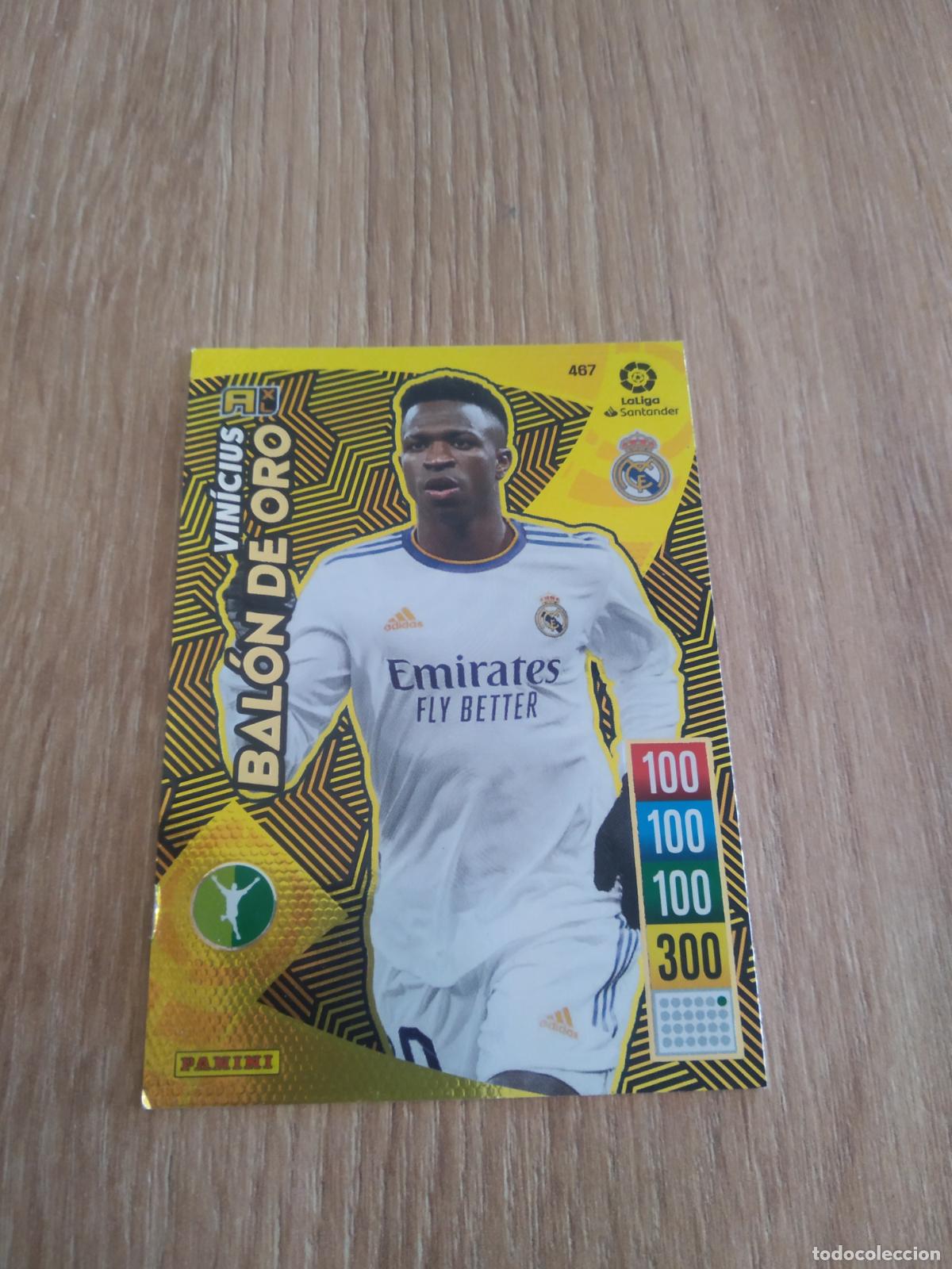 Cromos de F&uacute;tbol: 467 VINICIUS REAL MADRID BALON DE ORO CROMO FUTBOL PANINI LIGA 21-22 ADRENALYN 2021-2022