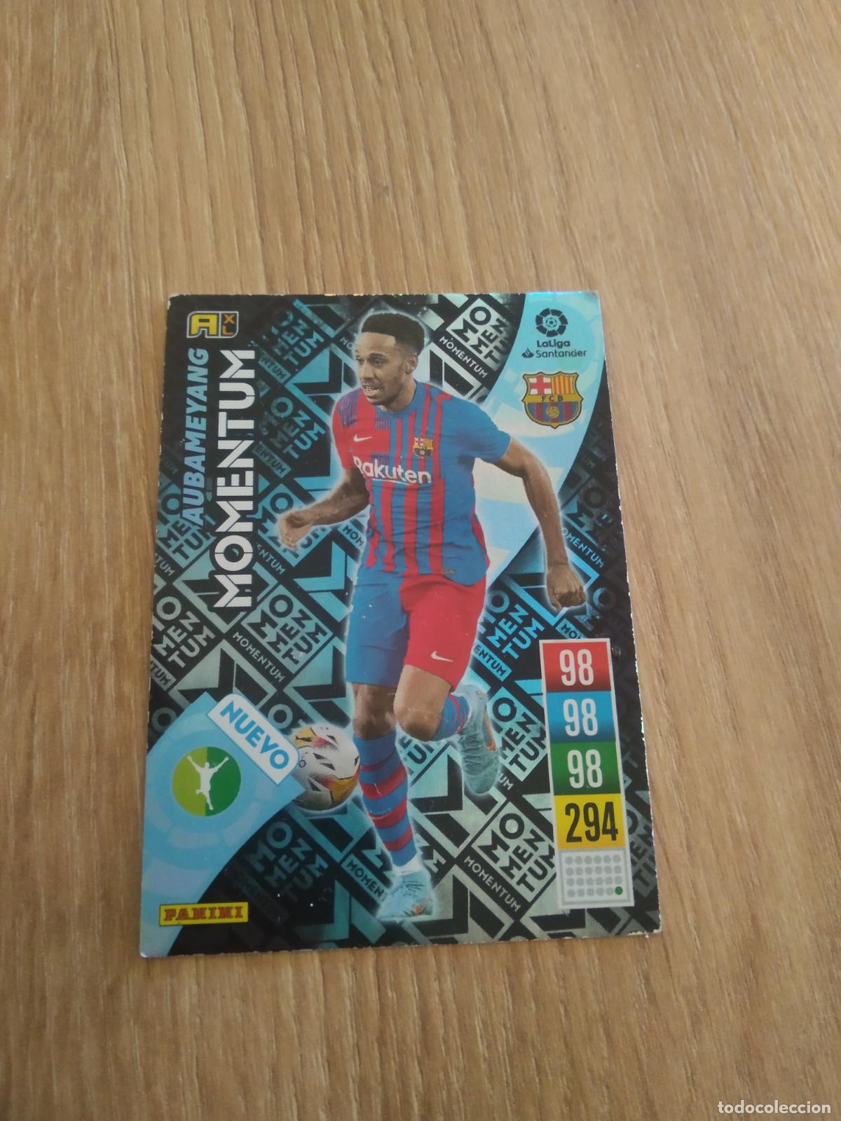 Cromos de F&uacute;tbol: NUEVO MOMENTUM AUBAMEYANG BARCELONA BAR&Ccedil;A CROMO FUTBOL PANINI LIGA 21-22 ADRENALYN 2021-2022
