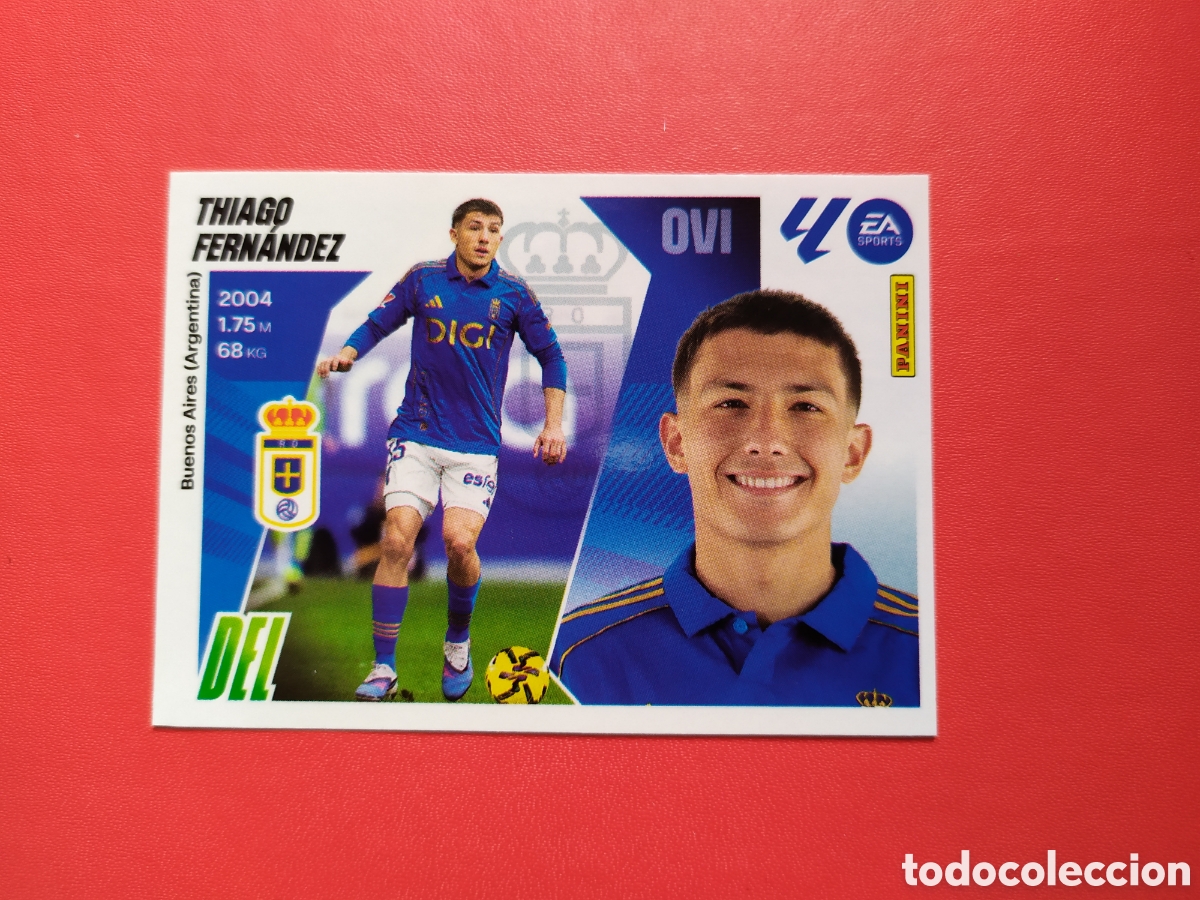 Cromos de F&uacute;tbol: THIAGO FERN&Aacute;NDEZ REAL OVIEDO NUM 27 MERCADO INVIERNO PANINI 25 26