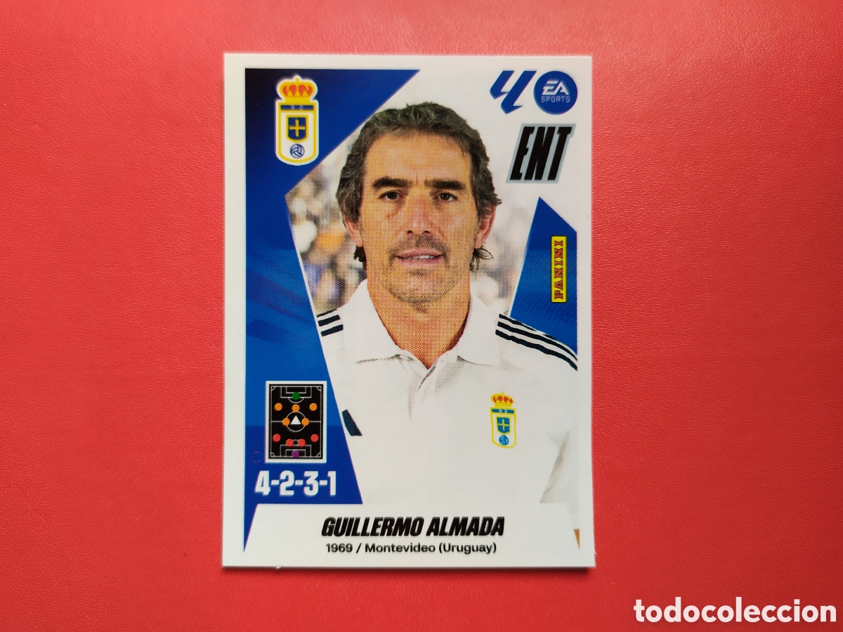 Cromos de F&uacute;tbol: GUILLERMO ALMADA ENTRENADOR REAL OVIEDO NUM 41 MERCADO INVIERNO PANINI 25 26