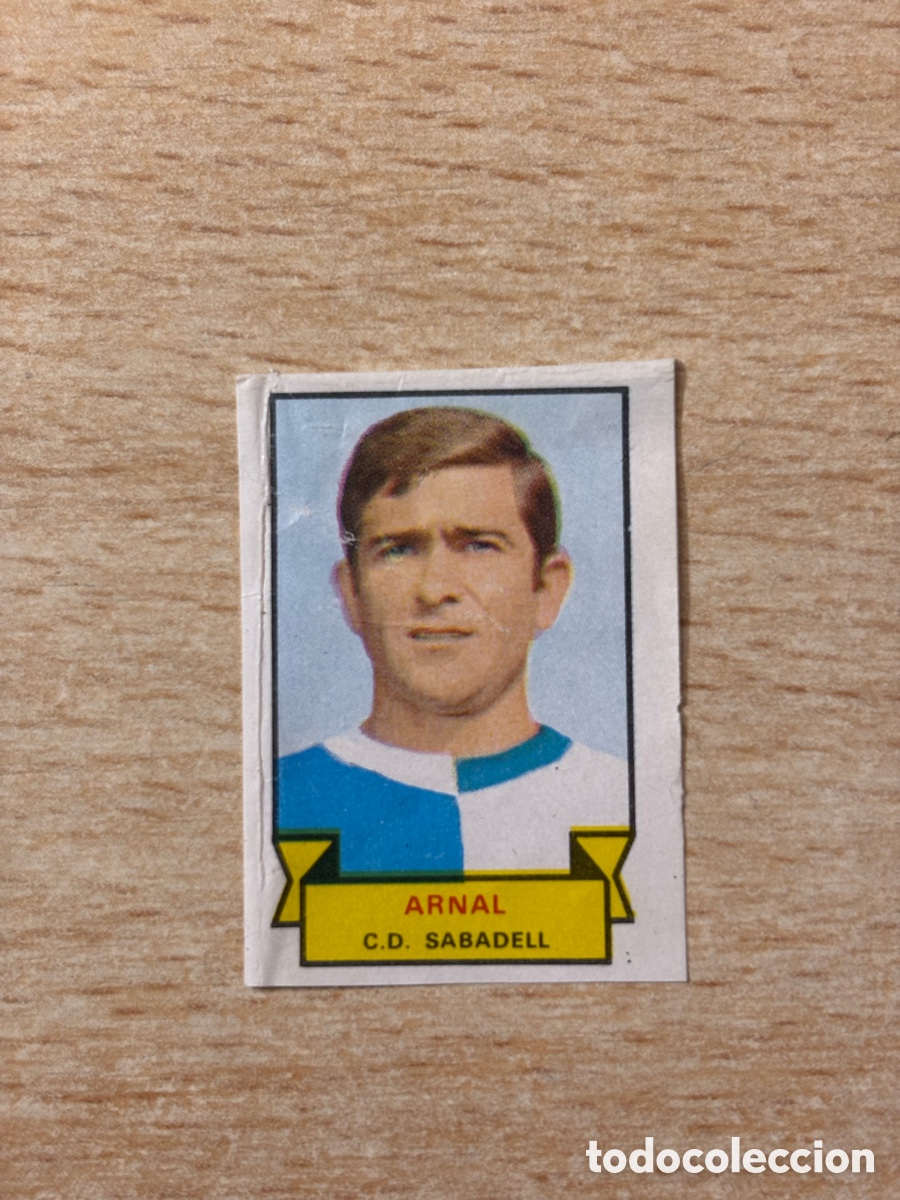 Fu&szlig;ball-Sticker: Arnal CD Sabadell Topps Tard&agrave; Ib&eacute;rica 1970 sin pegar