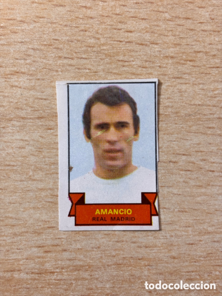 Fu&szlig;ball-Sticker: Amancio Real Madrid Topps Tard&agrave; Ib&eacute;rica 1970 sin pegar