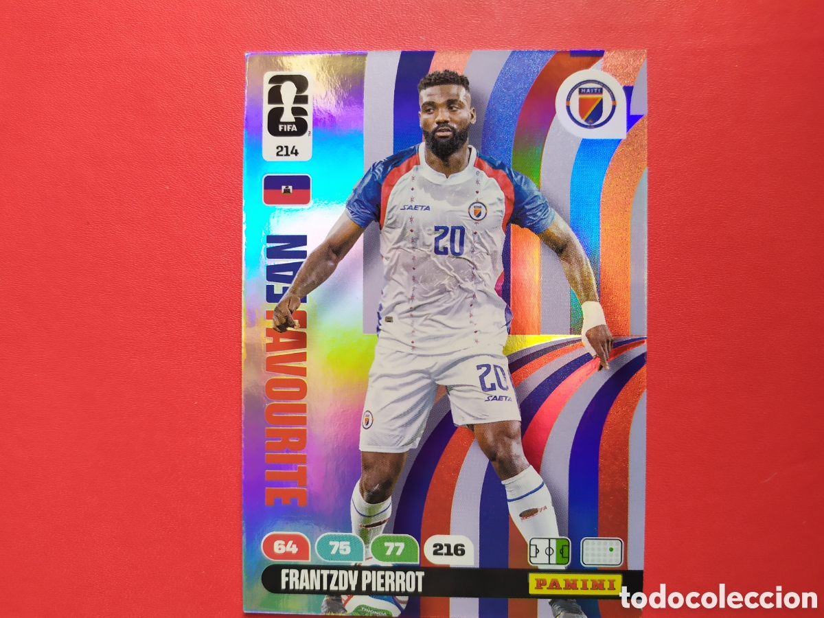 Fu&szlig;ball-Sticker: FRANTZDY PIERROT HAITI FAN FAVOURITE NUM 214 ADRENALYN FIFA WORLD CUP 2026 PANINI