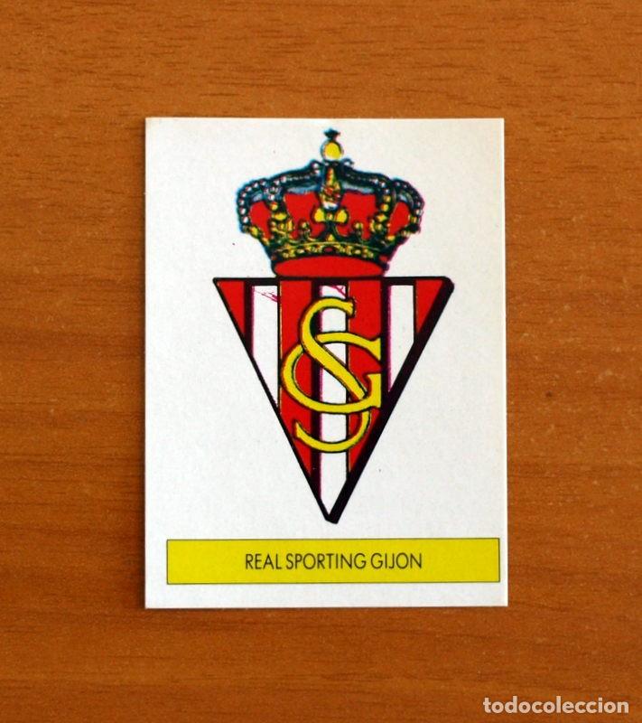 Cromos de F&uacute;tbol: Sporting de Gij&oacute;n - Escudo - Ediciones Festival 1987-1988, 87-88 - Nunca Pegado