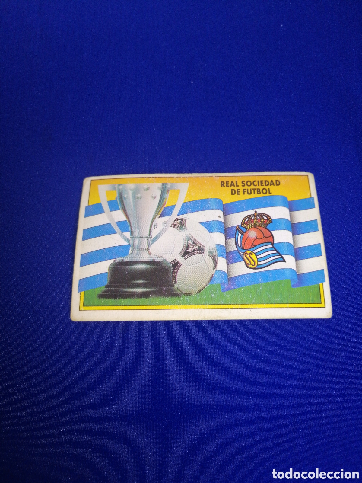 Fu&szlig;ball-Sticker: LIGA 90-91 REAL SOCIEDAD DE F&Uacute;TBOL - ESCUDO Y BANDERA