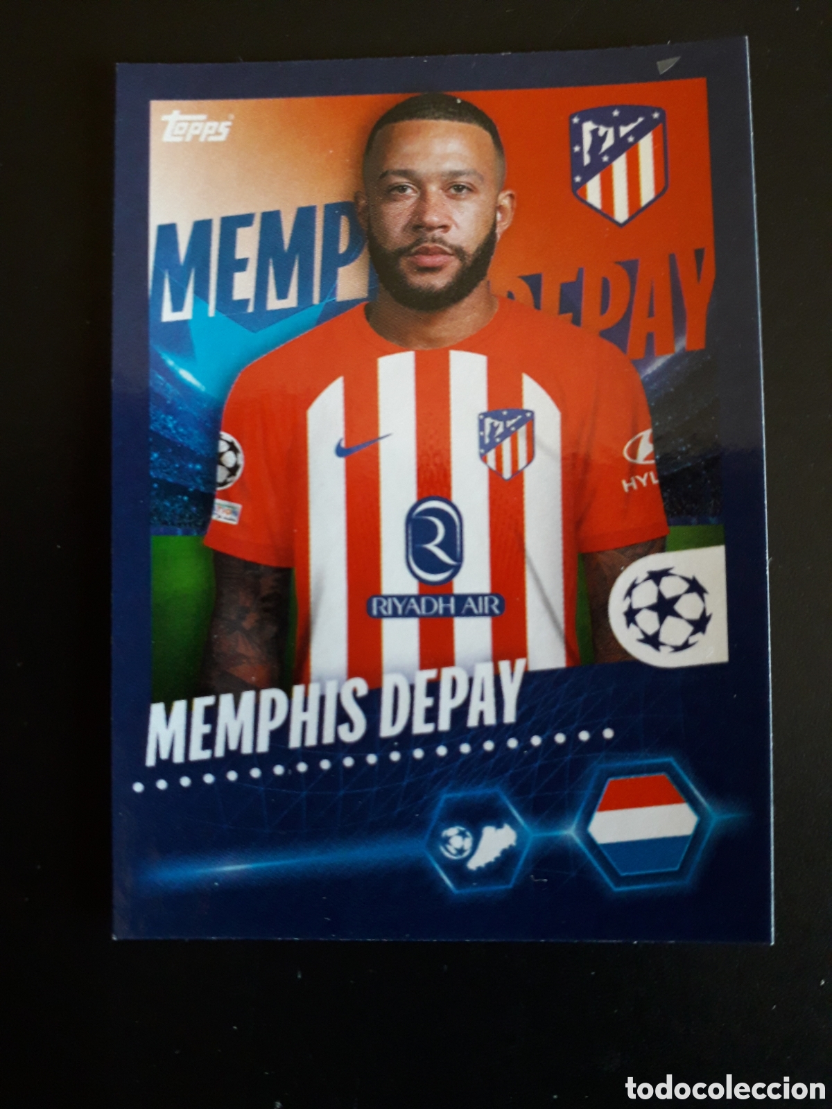 Fu&szlig;ball-Sticker: MEMPHIS DEPAY AT MADRID N&deg; 82 UEFA CHAMPIONS LEAGUE SEASON TOPPS 23 24 2023 2024 PEDIDO M&Iacute;NIMO 3&euro;