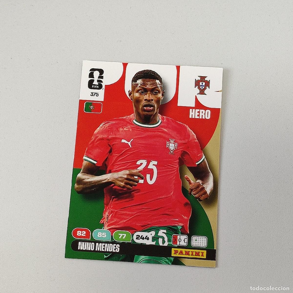 Cromos de F&uacute;tbol: NUNO MENDES 375 PORTUGAL HERO ADRENALYN MUNDIAL FIFA WORLD CUP 2026 PANINI CRM1