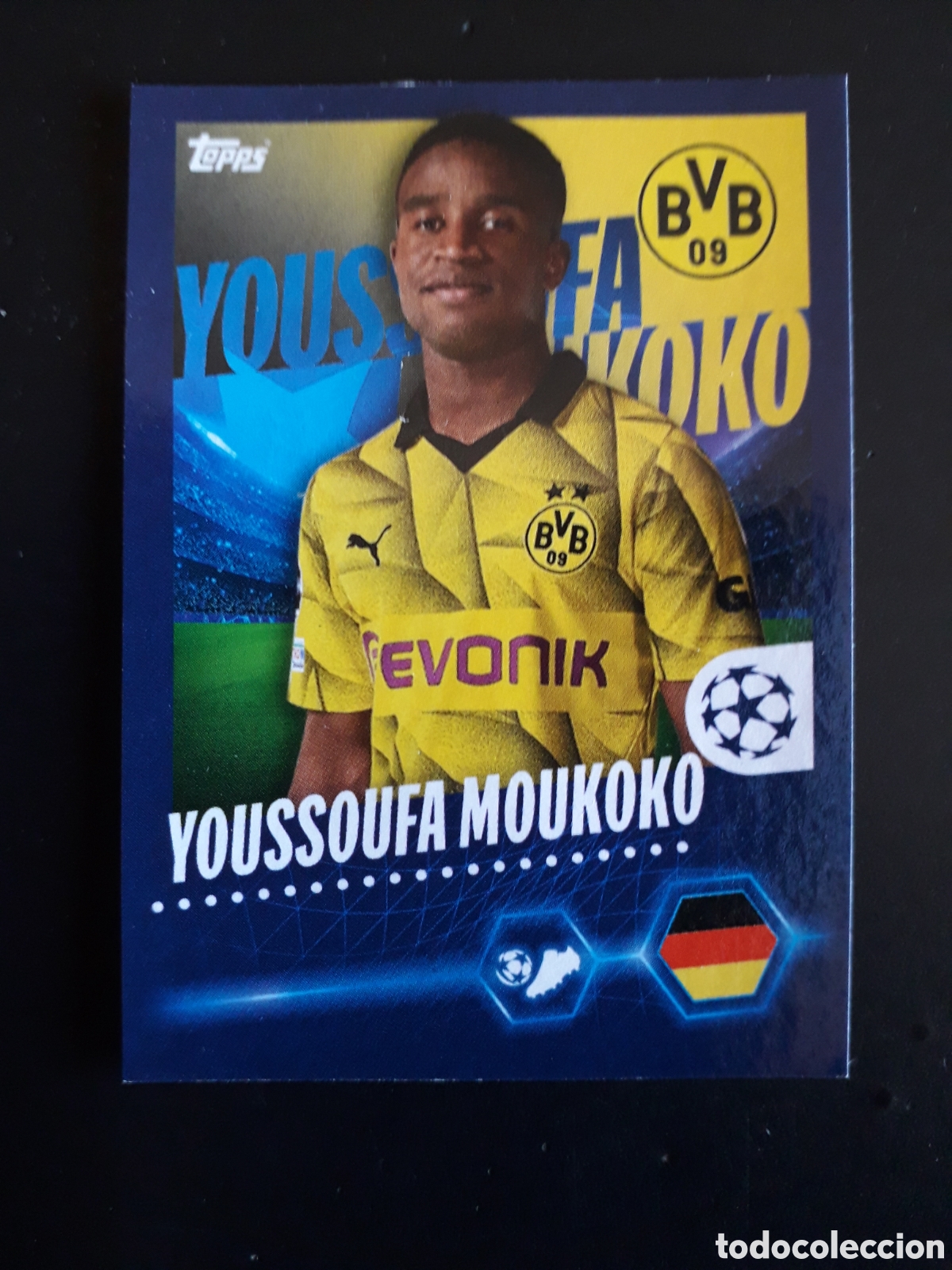 Cromos de F&uacute;tbol: MOUKOKO BORUSSIA DORTMUND N&deg; 99 UEFA CHAMPIONS LEAGUE SEASON TOPPS 23 24 2023 2024 PEDIDO M&Iacute;NIMO 3&euro;.