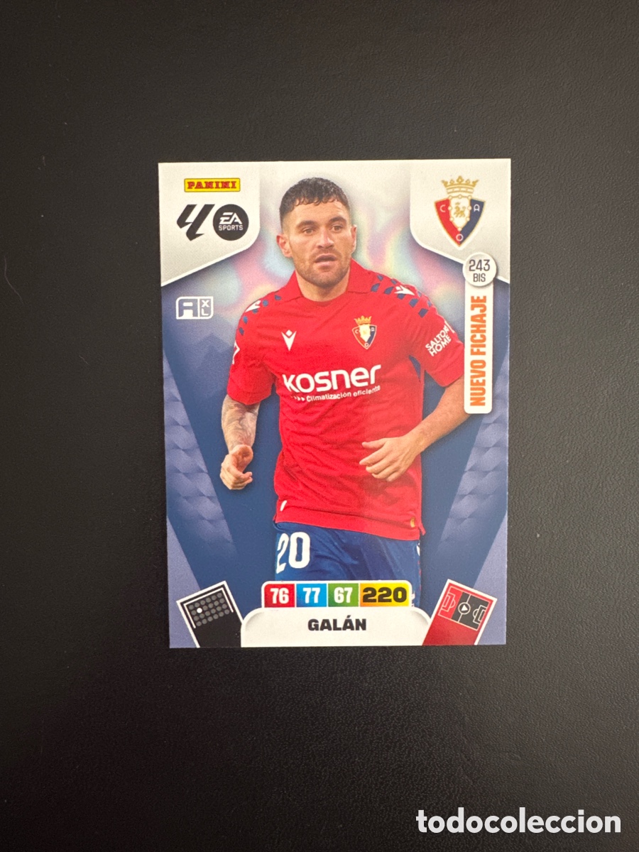 Cromos de F&uacute;tbol: GAL&Aacute;N OSASUNA N&Uacute;MERO 243 BIS ADRENALYN 2025 2026