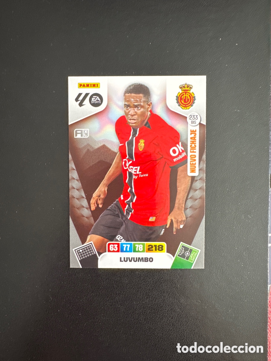 Cromos de F&uacute;tbol: LUVUMBO MALLORCA N&Uacute;MERO 233 BIS ADRENALYN 2025 2026