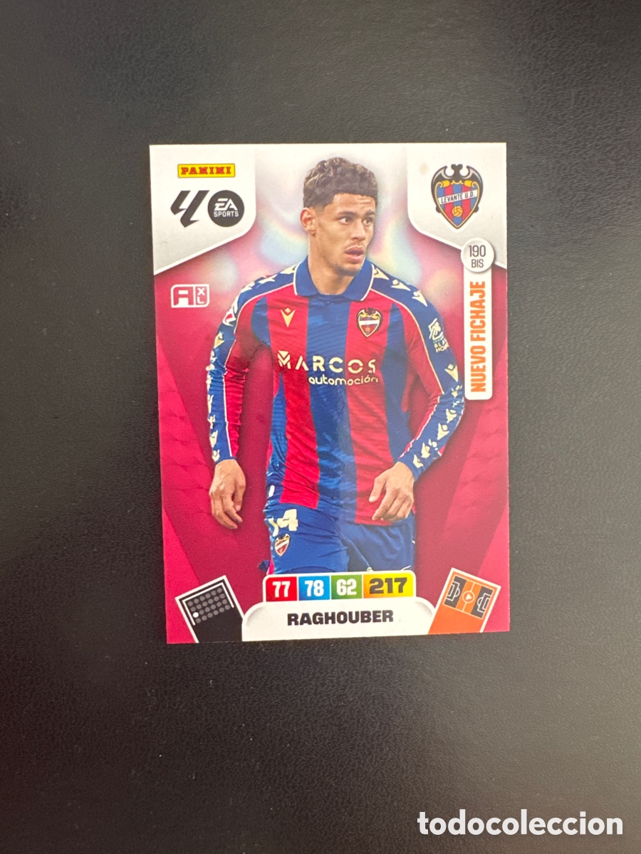 Cromos de F&uacute;tbol: RAGHOUBER LEVANTE N&Uacute;MERO 190 BIS ADRENALYN 2025 2026