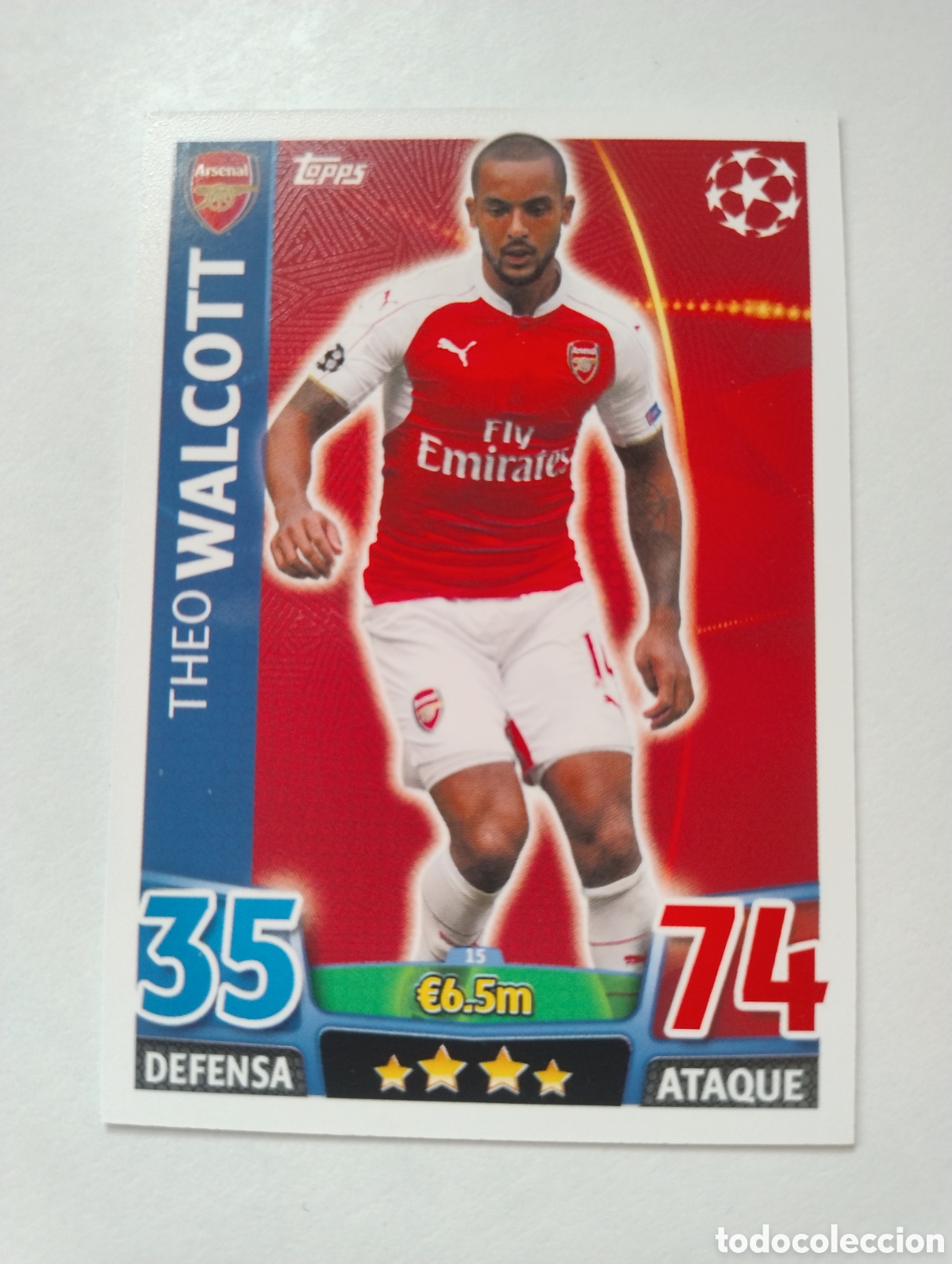 Cromos de F&uacute;tbol: 15 - Theo Walcott - Arsenal - Topps Match Attax 2015 - 2016